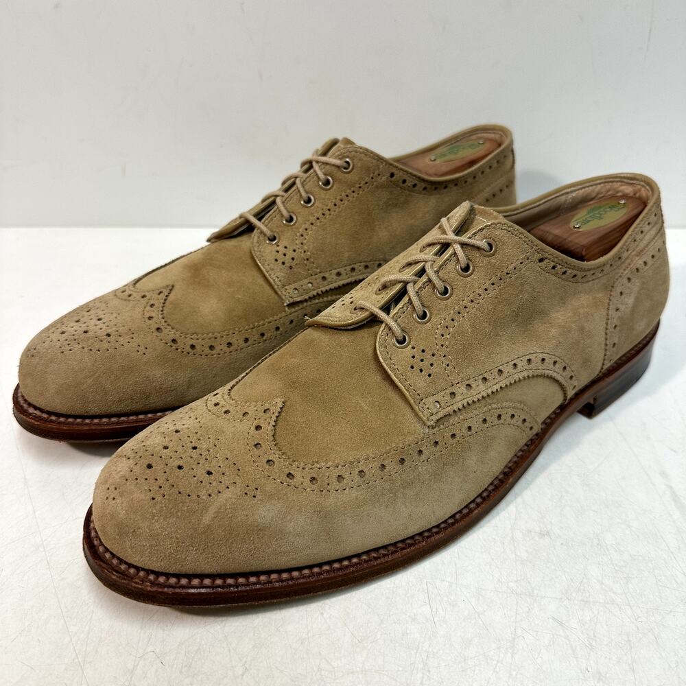 EUC Alden x J. Crew Alden 20984 Camel Suede Short Wing Tip Blucher USA 10.5 D